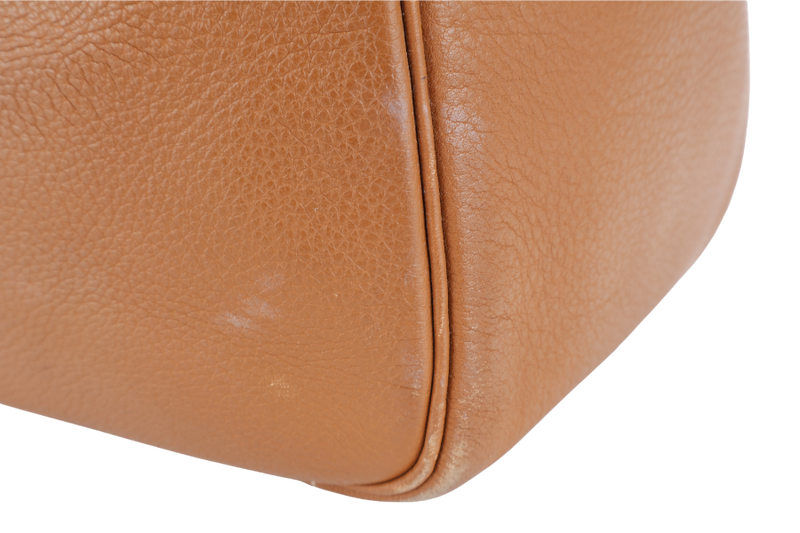 HERMES LINDY 34 STAMP K SQUARE (YEAR 2007) GOLD CLEMENCE LEATHER GOLD HARDWARE WITH DUST COVER