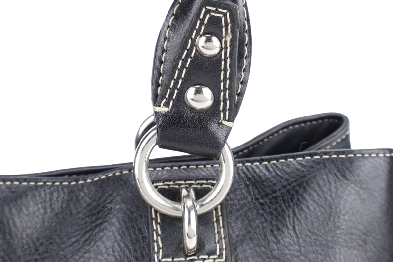 COACH BLACK PENELOPE CARRYALL SIGNATURE CANVAS AND LEATHER TOTE BAG SILVER HARDWARE NO DUST COVER