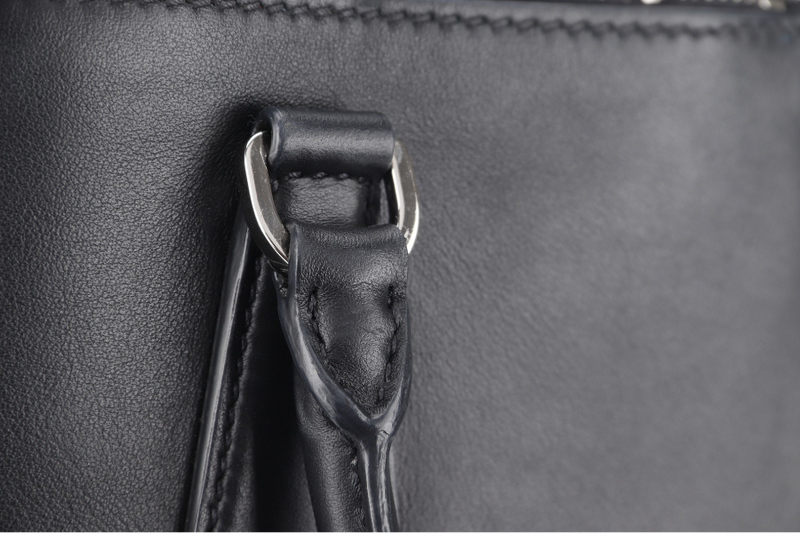 PRADA GALLERIA LUX CONVERTIBLE TOTE BAG (IBA274) BLACK LEATHER WITH DUST COVER