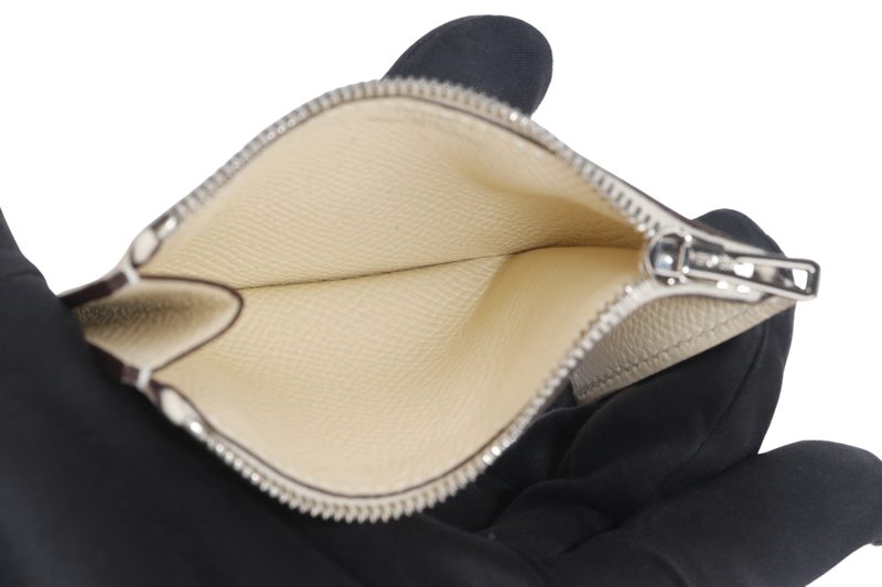 HERMES CONSTANCE SLIM NATA EPSOM WITH CITRON LAQUER HARDWARE WITH DUST COVER AND BOX