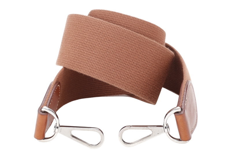 HERMES EVELYN PM STAMP SQUARE K (YEAR 2007) TOILE x BARENIA LEATHER WITH STRAP AND DUST COVER