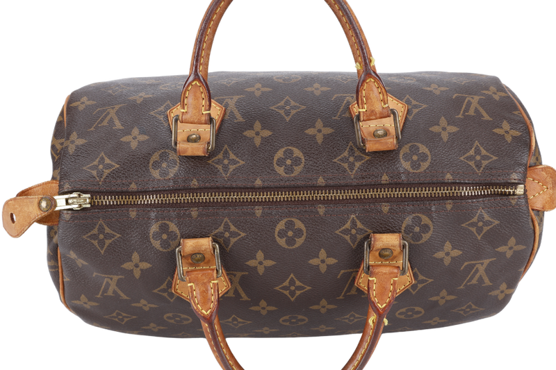 LOUIS VUITTON SPEEDY 30 BROWN MONOGRAM CANVAS GOLD HARDWARE NO DUST COVER