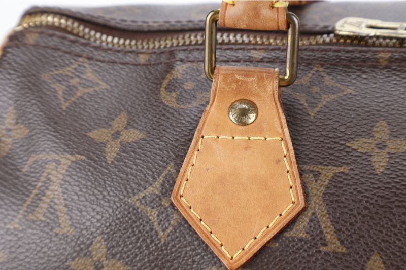 LOUIS VUITTON SPEEDY BANDOULIERE 30 MONOGRAM CANVAS LEATHER GOLD HARDWARE WITH STRAPS, LOCK, DUST COVER AND BOX