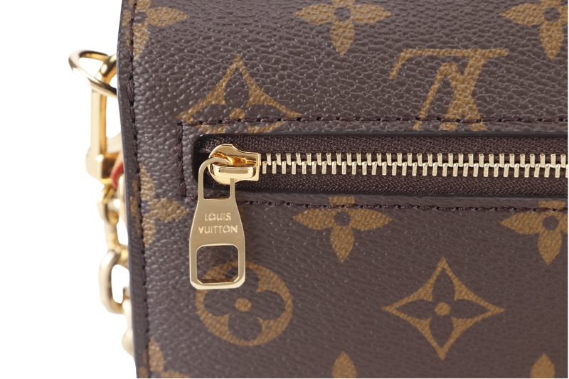 LOUIS VUITTON POCHETTE METIS (M46279) EAST WEST MONOGRAM WITH STRAPS, CHAIN, DUST COVER AND BOX