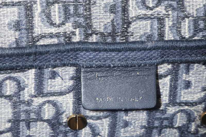 CHRISTIAN DIOR SADDLE BLUE EMBROIDERY OBLIQUE WITH DUST COVER