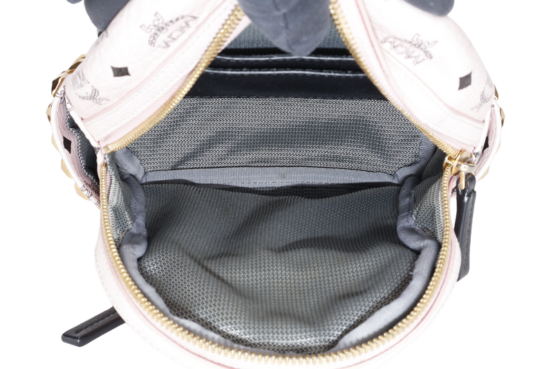 MCM PINK VISETOS STARK BACKPACK WITH STRAPS AND CARD NO DUST COVER