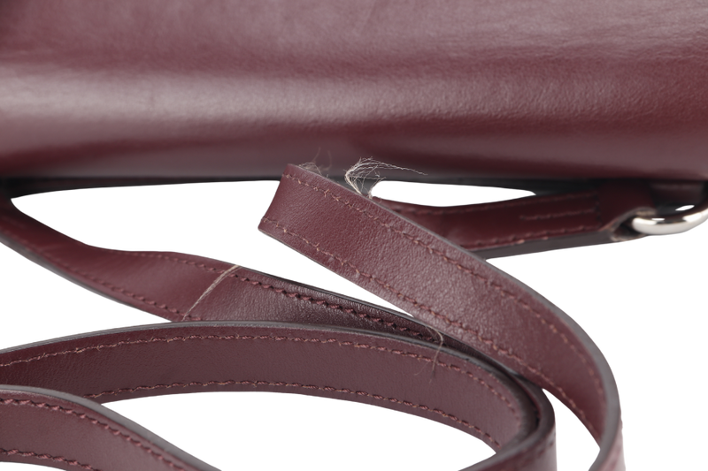 GIVENCHY DUETTO CROSSBODY BAG BURGUNDY AND SILVER HARDWARE WITH DUST COVER