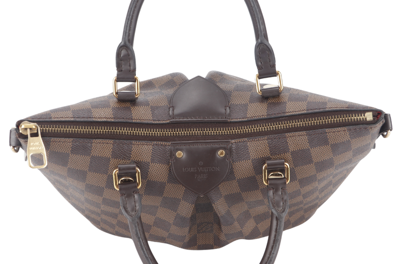 LOUIS VUITTON SIENA MM (N41546) DAMIER EBENE CANVAS GOLD HARDWARE WITH STRAPS AND DUST COVER