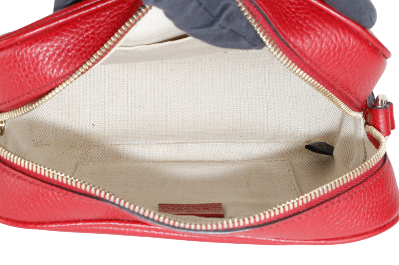 GUCCI SOHO DISCO CROSSBODY RED CALF LEATHER GOLD HARDWARE NO DUST COVER