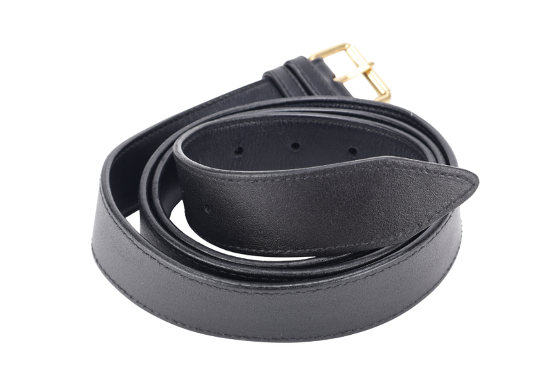 GUCCI GG MARMONT SQUARE BELT BAG BLACK LEATHER GOLD HARDWARE NO DUST COVER