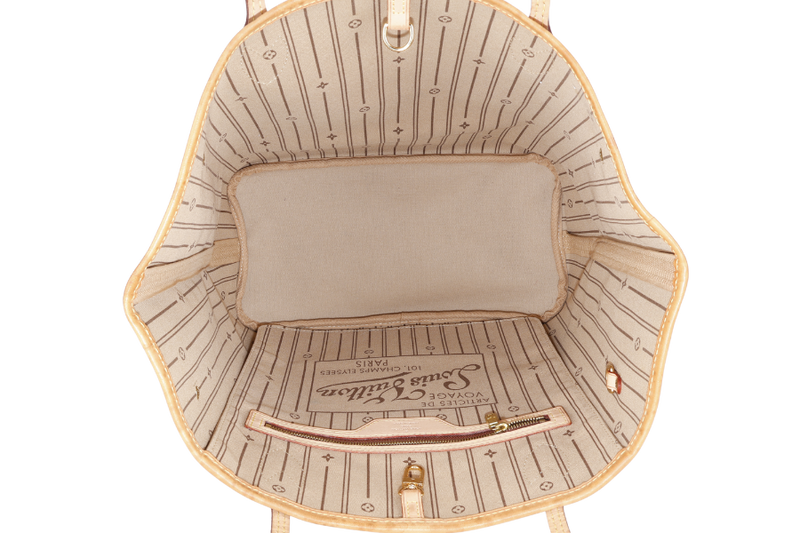 LOUIS VUITTON M46975 NEVERFULL MM MONOGRAM CANVAS GOLD HARDWARE WITH DUST COVER