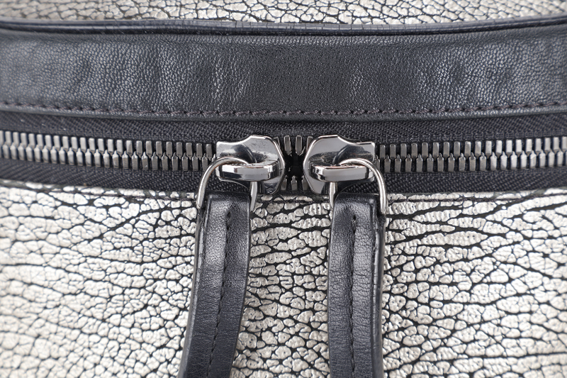 MCM METALLIC CRACKED LEATHER BACKPACK WITH STRAPS, CARD NO DUST COVER