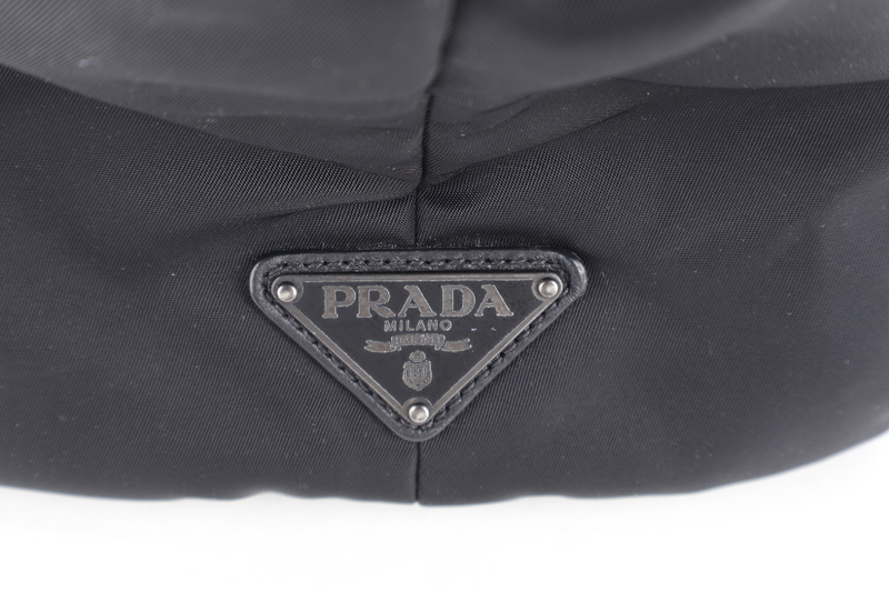 PRADA B4521V TESSUTO NAPPA REVERSIBLE TOTE NERO RUTHENIUM HARDWARE WITH CARD