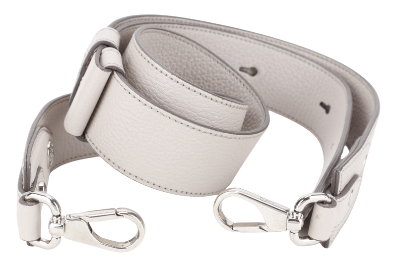 TOD'S DON BAULETTO LIGHT GREY CALF LEATHER SILVER HARDWARE WITH DUST COVER AND STRAPS