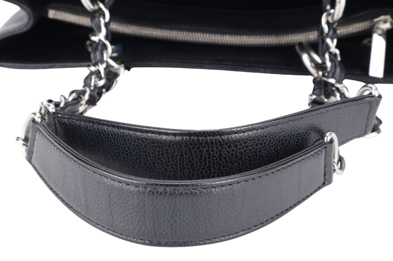 CHANEL GST BLACK CAVIAR LEATHER (2015xxxx) SILVER HARDWARE WITH CARD NO DUST COVER AND NO BOX