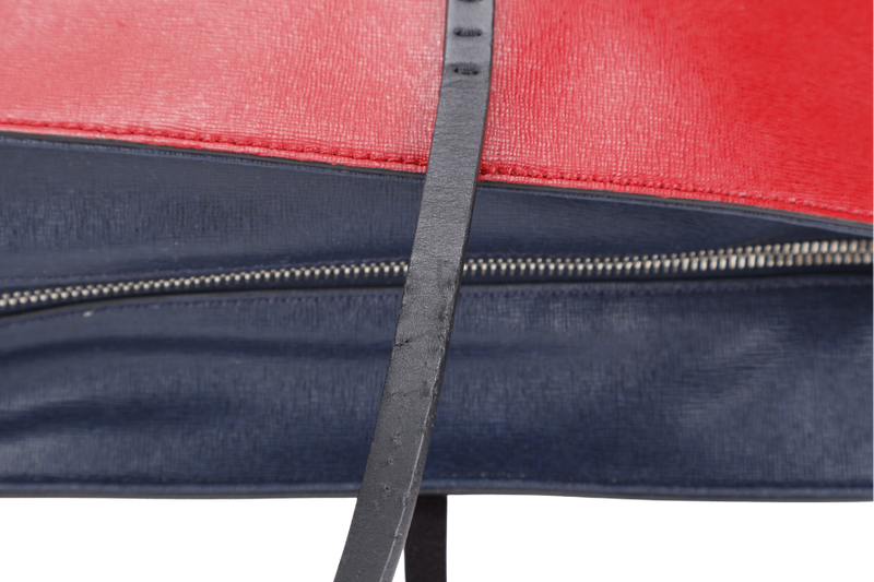 FENDI MONSTER ROLL TOTE RED LEATHER SILVER HARDWARE WITH DUST COVER