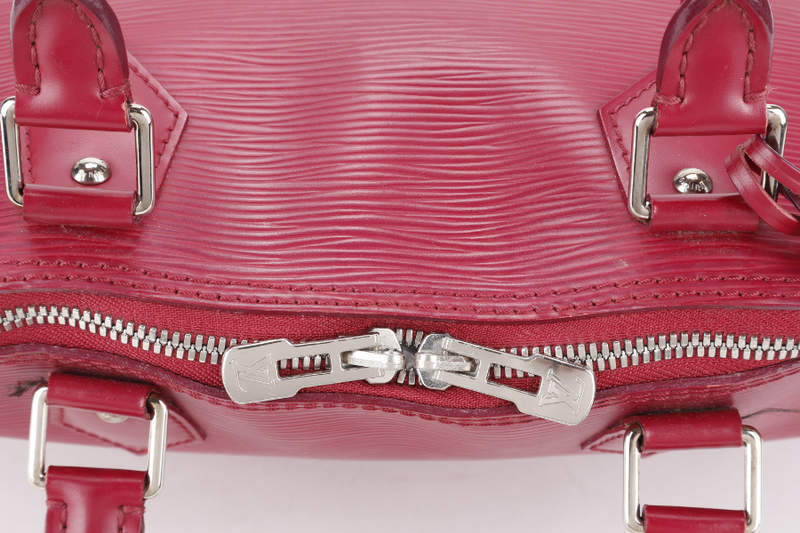 LOUIS VUITTON ALMA GM BURGUNDY EPI LEATHER SILVER HARDWARE WITH DUST COVER
