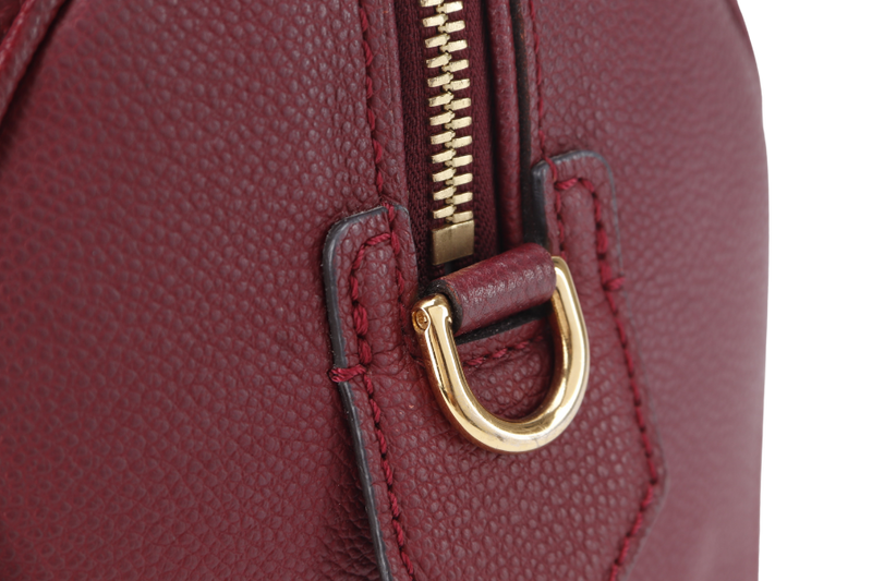 LOUIS VUITTON SPEEDY BANDOULIERE 25 (M44145) BURGUNDY MONOGRAM EMPREINTE GOLD HARDWARE WITH STRAPS, LOCK AND KEYS