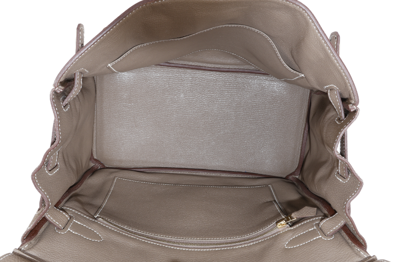 HERMES BIRKIN 30 STAMP Z (YEAR 2021) ETOUPE TOGO LEATHER GOLD HARDWARE WITH KEYS, LOCK AND DUST COVER