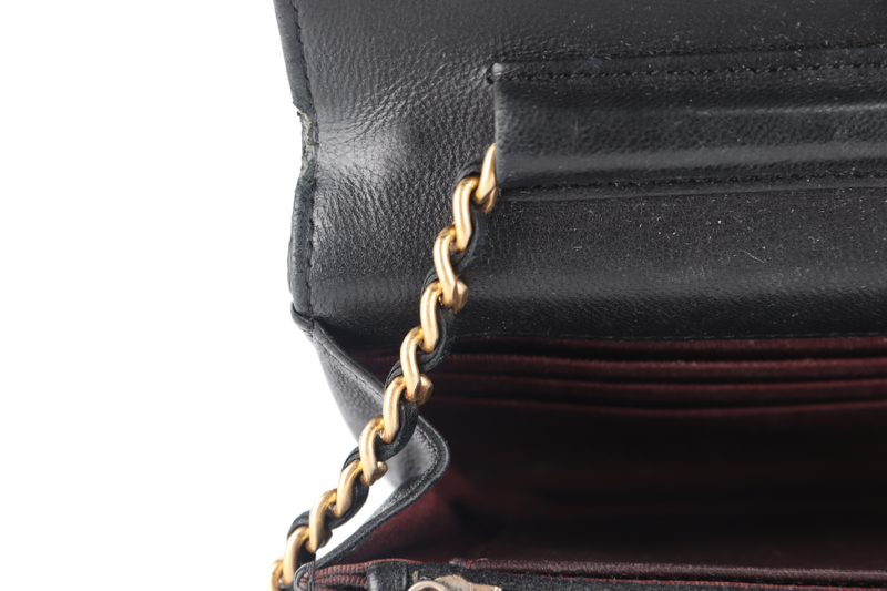 CHANEL WOC (2224xxxx) BLACK QUILTED AGED CALFSKIN GOLD HARDWARE NO DUST COVER