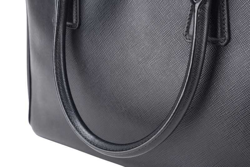 PRADA BLACK GALLERIA SMALL SAFFIANO LEATHER GOLD HARDWARE WITH STRAPS NO DUST COVER