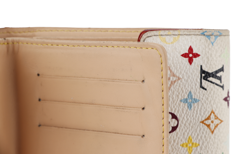 LOUIS VUITTON PORTEFEIULLE KOALA TRI-FOLD (M58014) WHITE MULTICOLOR MONOGRAM CANVAS WALLET GOLD HARDWARE