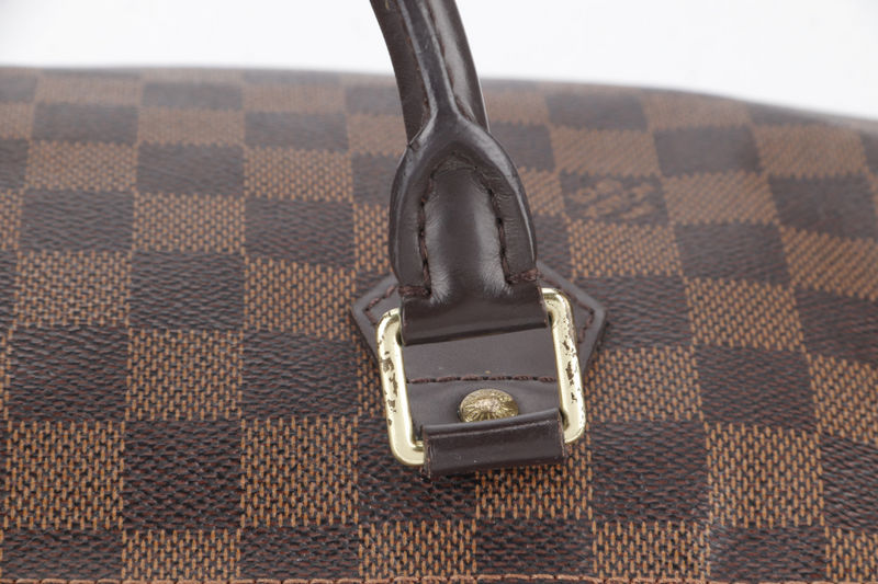 LOUIS VUITTON SPEEDY BANDOULIERE 30 DAMIER EBENE CANVAS GOLD HARDWARE WITH STRAPS AND DUST COVER