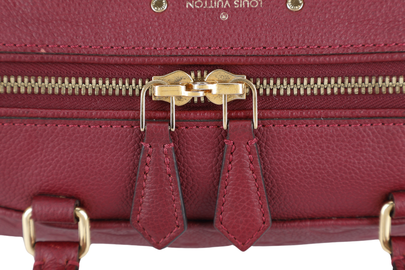 LOUIS VUITTON M44145 SPEEDY BANDOULIERE 25 MONOGRAM BURGUNDY EMPREINTE LEATHER GOLD HARDWARE WITH LEATHER STRAPS, KEY&PADLOCK AND DUST COVER