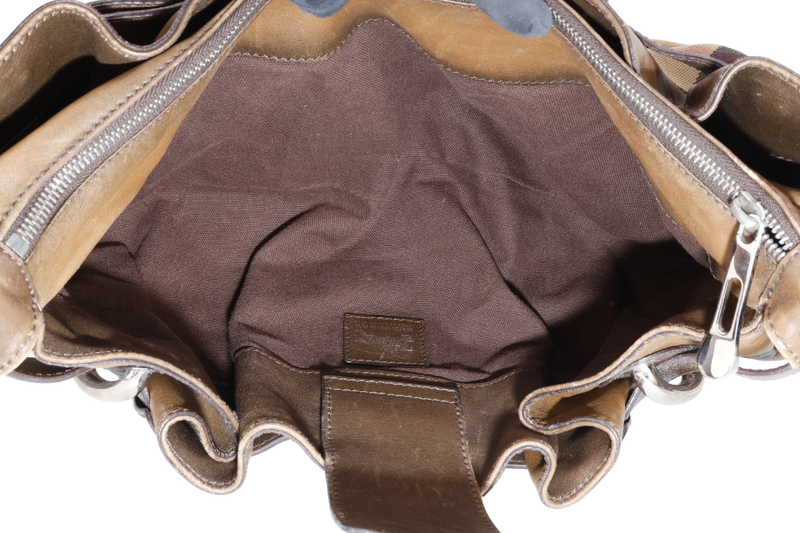 BURBERRY HOUSE CHECK BEATON HOBO CANVAS NO DUST COVER