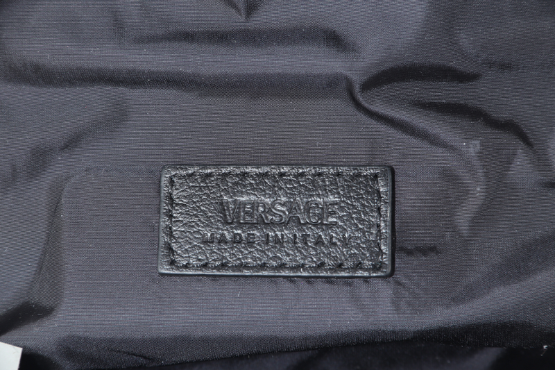 VERSACE MENDUSA BELT BAG BLACK CALF LEATHER GOLD HARDWARE WITH DUST COVER