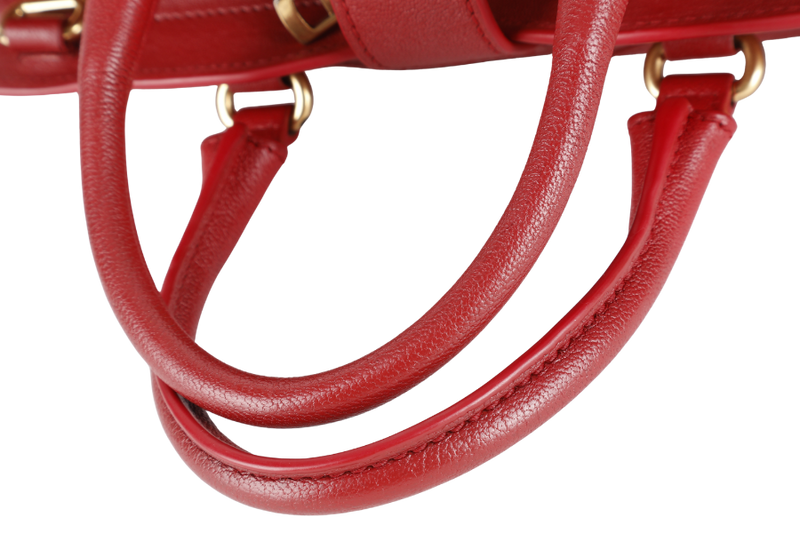YVES SAINT LAURENT (YSL) CABAS CHYC BURGUNDY CALF LEATHER GOLD HARDWARE WITH LONG STRAPS NO DUST COVER
