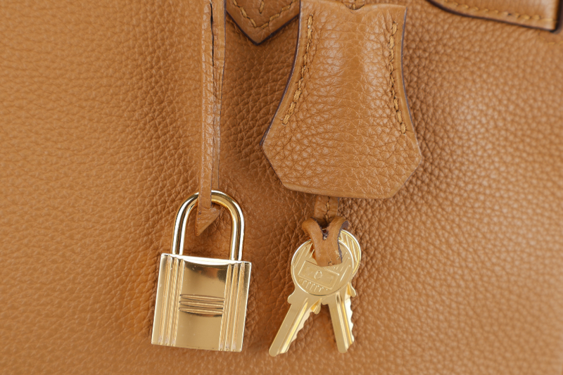 HERMES BIRKIN 30 STAMP T (YEAR 2015) TOFFEE EVER COLOR LEATHER GOLD HARDWARE WITH DUST COVER