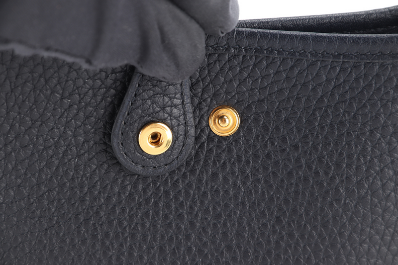 HERMES EVELYNE TPM BLUE INDIGO STAMP C (YEAR 2018) ROSE x ROUGH H STRAP GOLD HARDWARE WITH BOX, NO DUST COVER