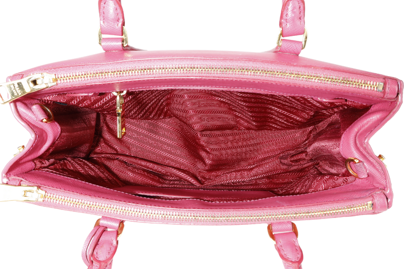 PRADA SAFFIANO LUX TOTE PINK BAG WITH STRAPS GOLD HARDWARE AND DUST COVER NO CARD