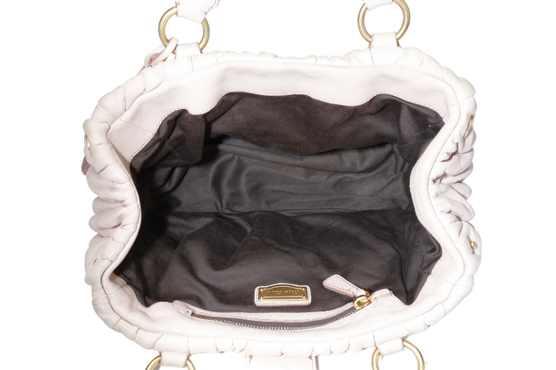 MIU MIU MATELASSE BAG PINK CALF LEATHER GOLD HARDWARE NO DUST COVER