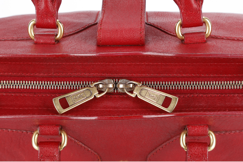 YVES SAINT LAURENT (YSL) CABAS CHYC BURGUNDY CALF LEATHER GOLD HARDWARE WITH LONG STRAPS NO DUST COVER