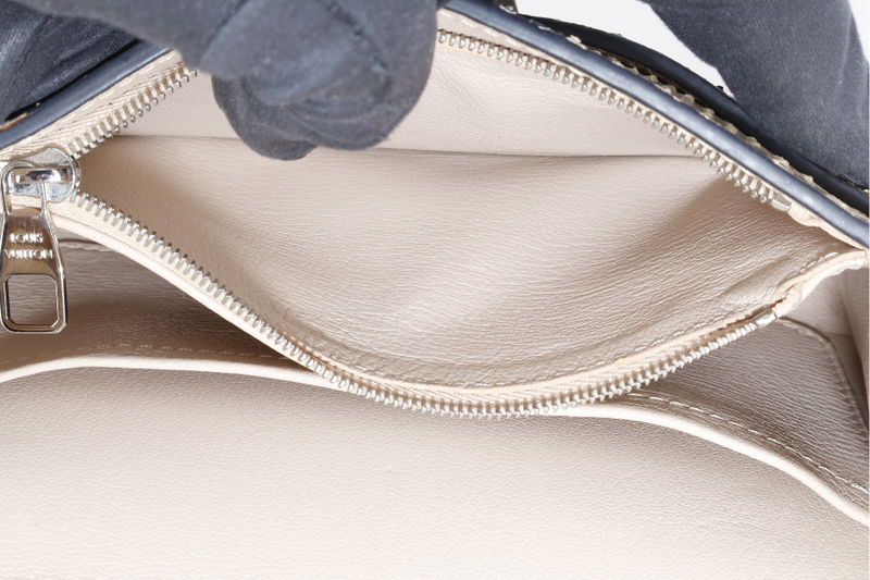 LOUIS VUITTON BICOLOR PYTHON CHAIN LOUISE MM BAG SILVER HARDWARE WITH DUST COVER