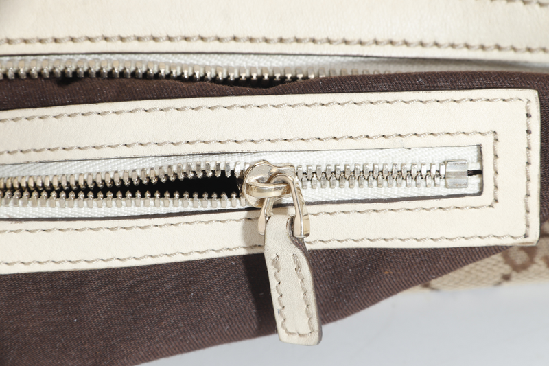 GUCCI BIBA HOBO SHOULDER BAG (159406) BEIGE GG SUPREME CANVAS GOLD HARDWARE NO DUST COVER