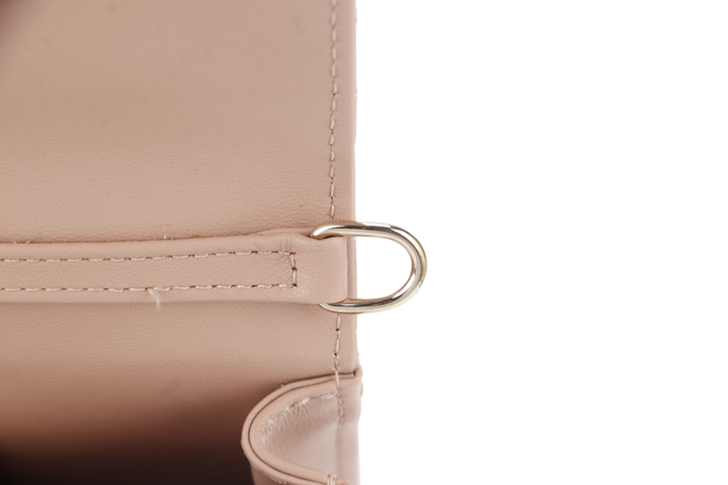 CHRISTIAN DIOR CHAIN TOP HANDLE LADY DIOR WOC MINI CARAMEL BEIGE LAMBSKIN GOLD HARDWARE WITH STRAPS, CARD, DUST COVER AND BOX