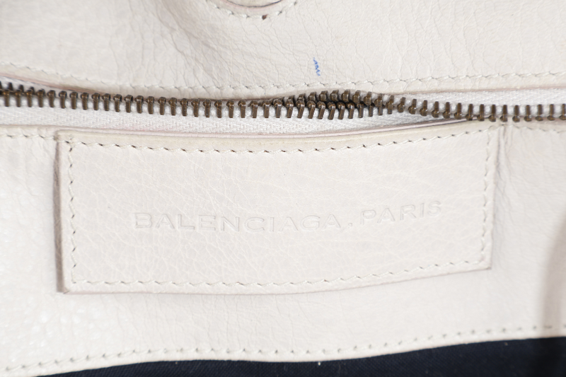 BALENCIAGA SUNDAY CITY LIGHT CREAM LAMBSKIN LEATHER NO DUST COVER