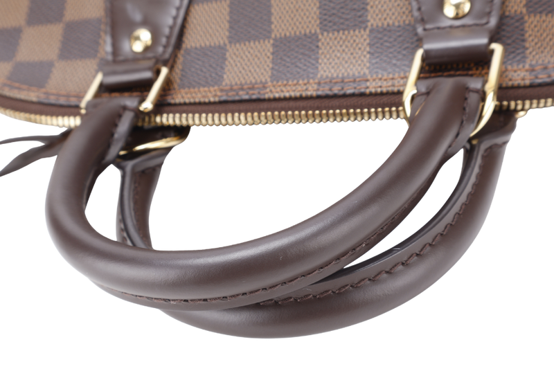 LOUIS VUITTON N53151 ALMA PM DAMIER EBENE CANVAS GOLD HARDWARE WITH LOCK&KEYS, DUST COVER AND BOX