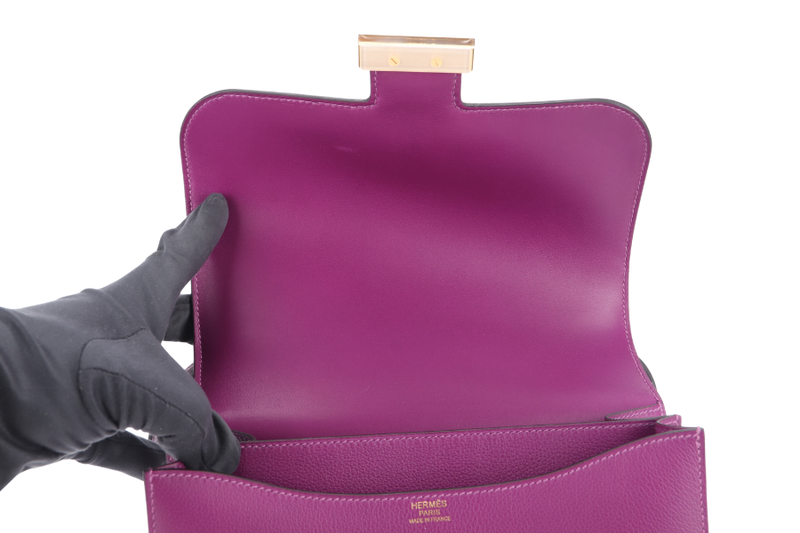 HERMES CONSTANCE 24 ANEMONE EVERCOLOR PERMABRASS HARDWARE STAMP Y (YEAR 2020) WITH DUST COVER AND BOX
