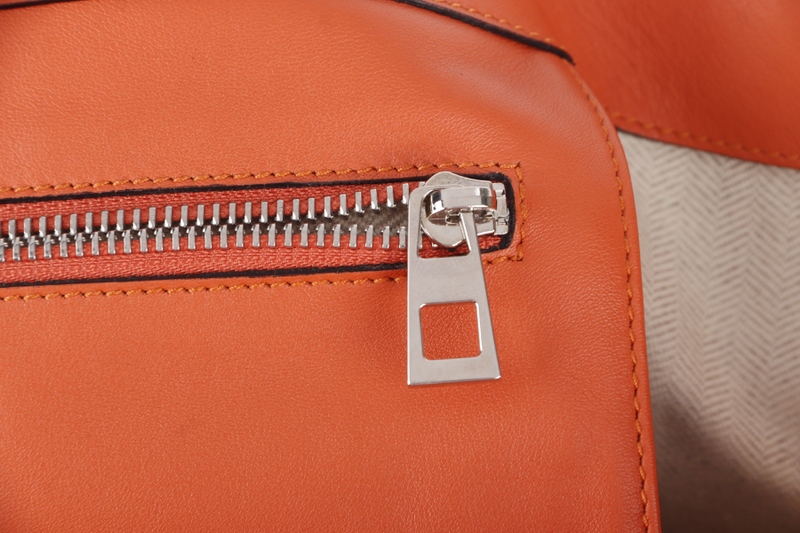 LOEWE ANAGRAM EAST WEST 38 ORANGE LEATHER SILVER HARDWARE NO DUST COVER