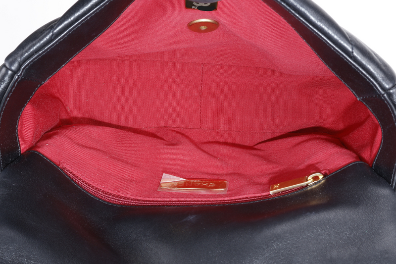 CHANEL 19 (PUTHL4TJ) LAMBSKIN GOLD TONE SILVER & RUTHENIUM GOLD HARDWARE WITH DUST COVER