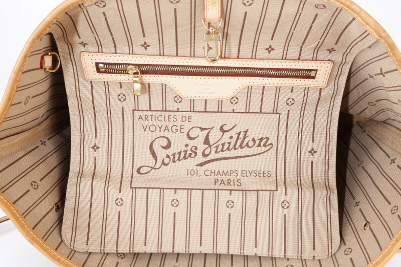LOUIS VUITTON M46975 NEVERFULL MM MONOGRAM CANVAS GOLD HARDWARE WITH DUST COVER