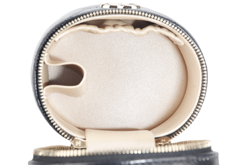 CHANEL 22S VANITY MINI TOP HANDLE BLACK LAMBSKIN GOLD HARDWARE (3209xxxx) WITH CARD, DUST COVER AND BOX