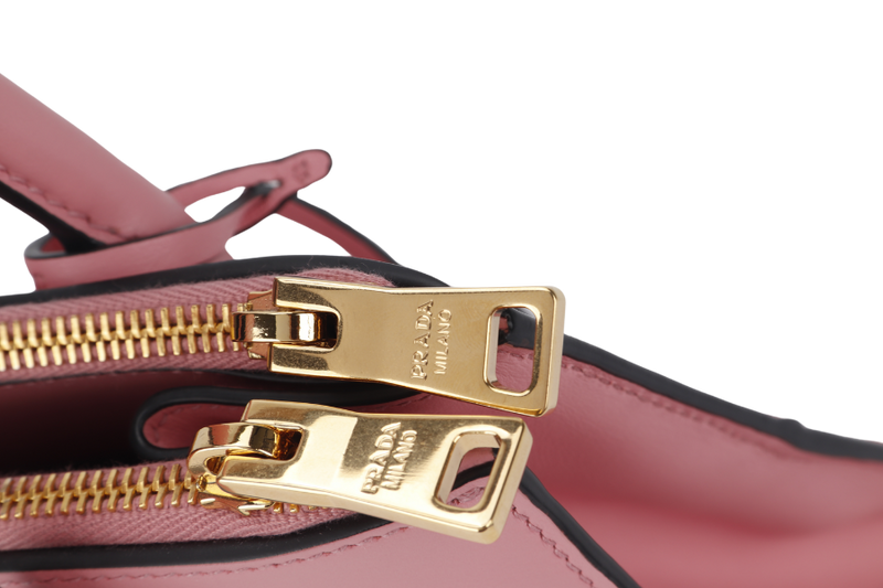 PRADA PARADIGME BAG (1BA103) PINK SAFFIANO LEATHER GOLD HARDWARE WITH STRAP AND DUST COVER