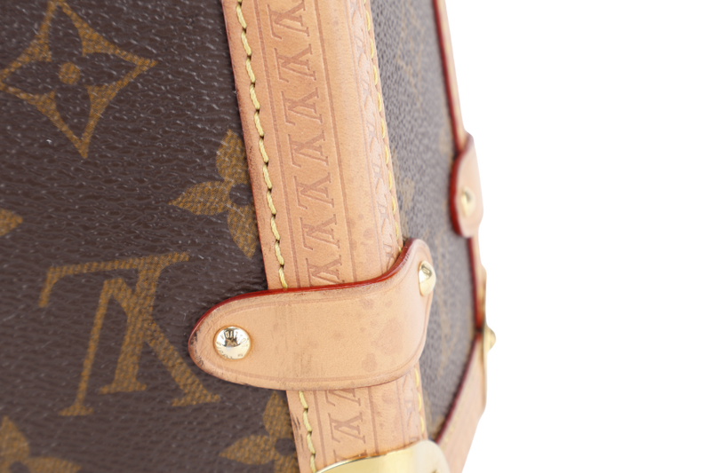 LOUIS VUITTON M46358 SOFT TRUNK MM MONOGRAM CANVAS GOLD HARDWARE WITH STRAPS