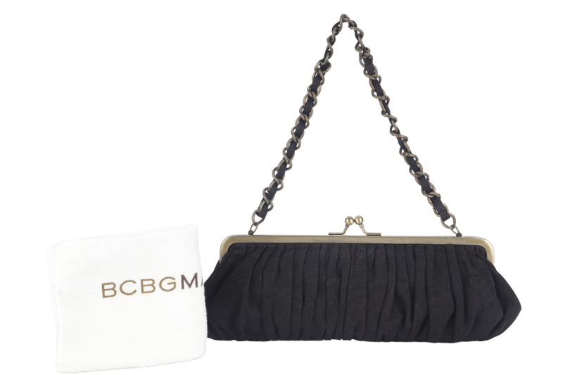 BCBG MAXAZRIA BLACK DINNER BAG WITH DUST COVER