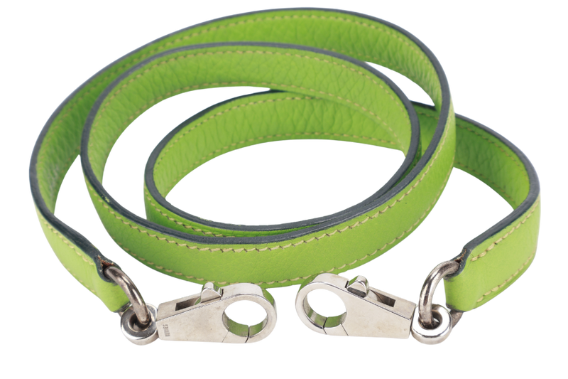 HERMES BOLIDE 35 NANNY GREEN TOGO LEATHER STAMP G SQUARE (YEAR 2003) WITH LOCK&KEYS AND STRAPS NO DUST COVER